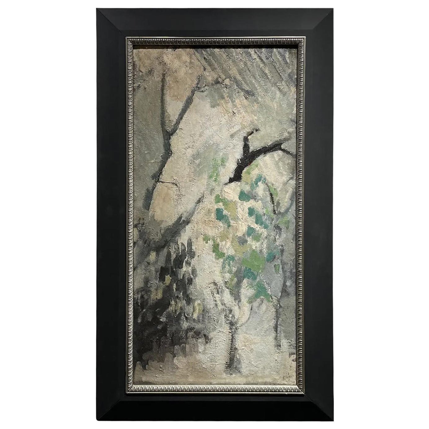 Paysage vert français du 20ème siècle, peinture à l'huile Udile de Daniel Clesse en vente