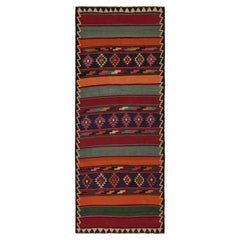 Persischer Kelim in polychromen, geometrischen Mustern, Vintage