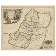 Carte ancienne de la Terre Sainte, montrant l'emplacement des différentes tribus