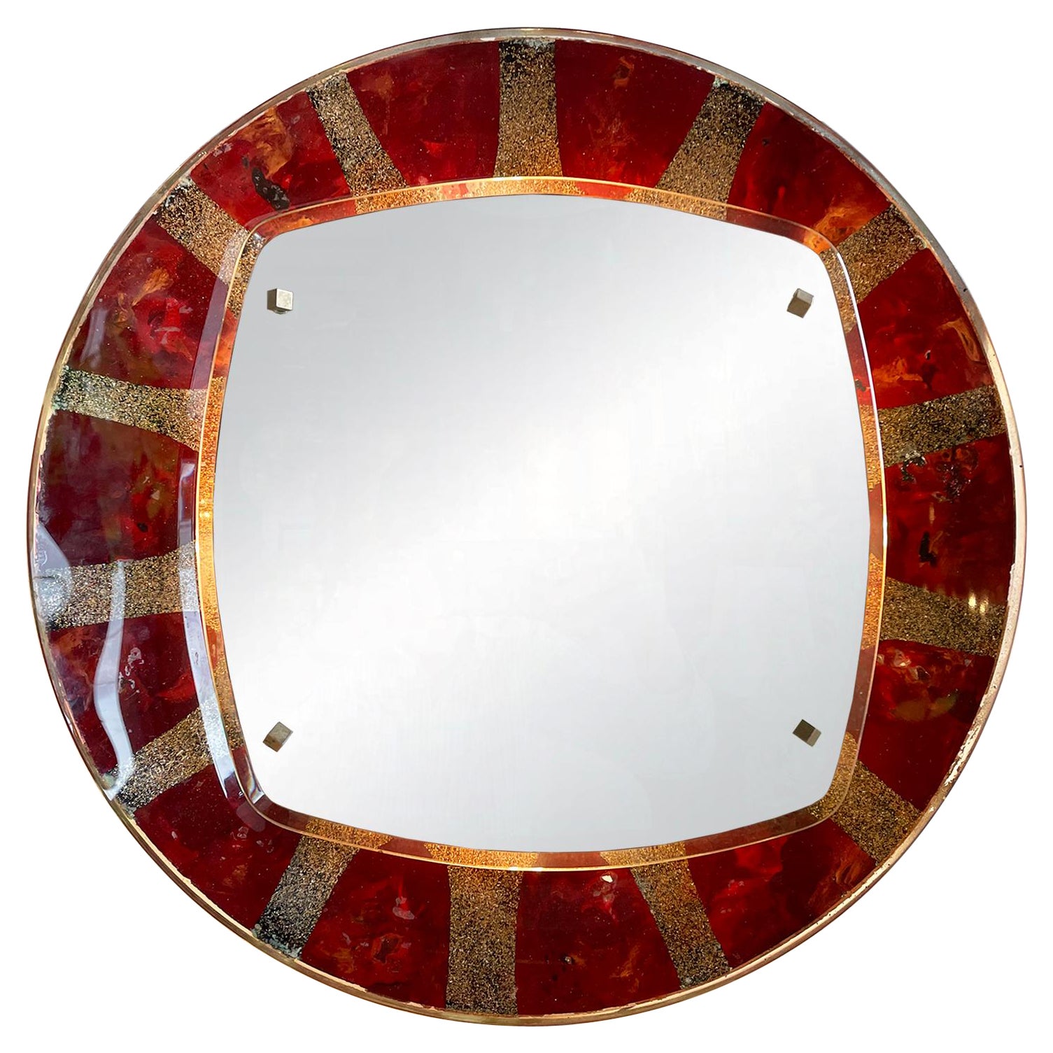 20th Century Italian Illuminated Glass Wall Mirror by Santambrogio & De Berti