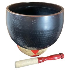 Grande cloche de méditation en bronze ancien japonais, signée