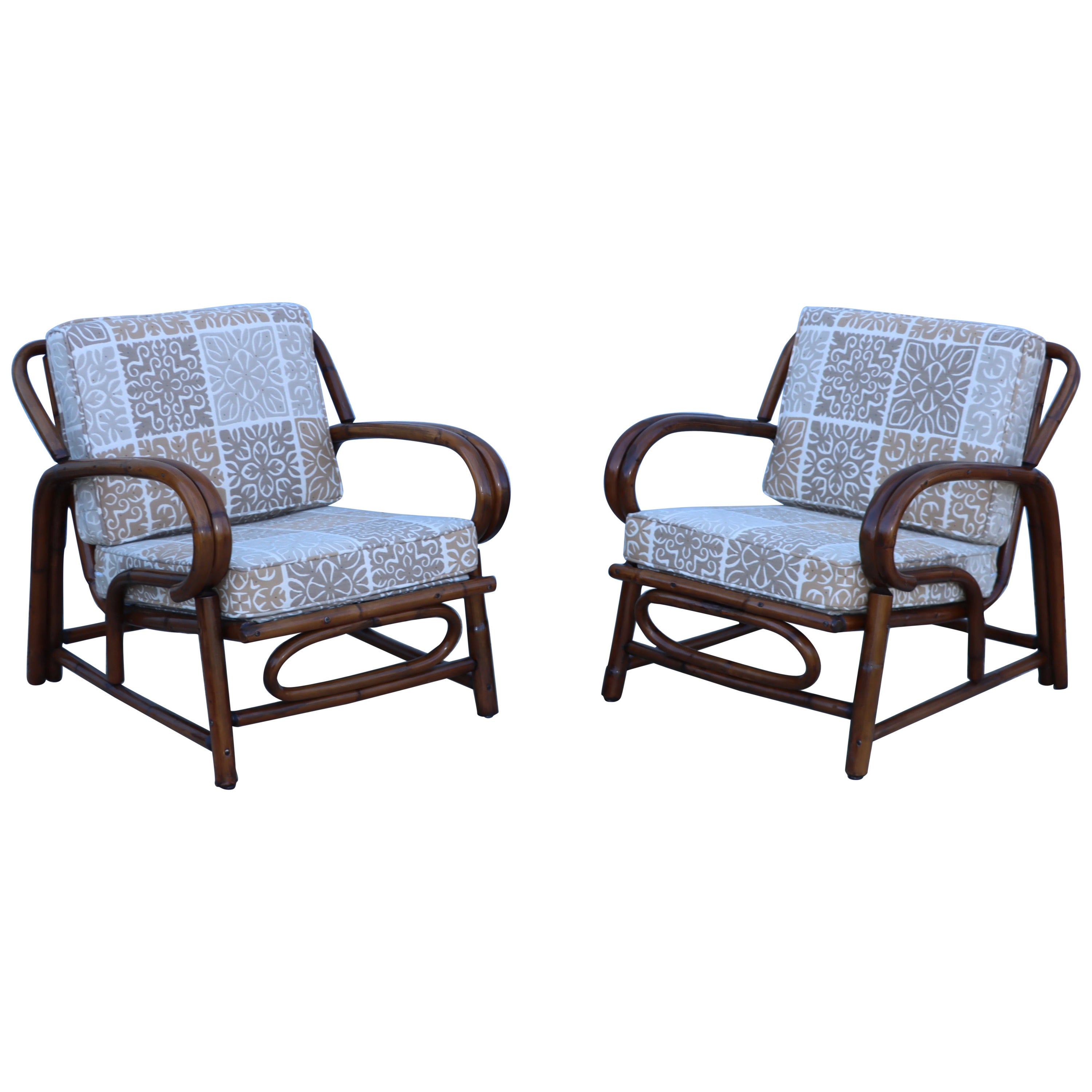 1960s Rattan Lounge Chairs