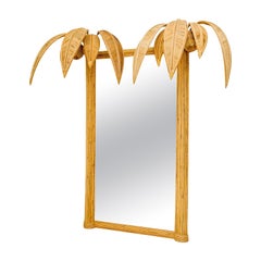 Large Lumious Rattan Double Coconut Tree / Palm Tree Mirror