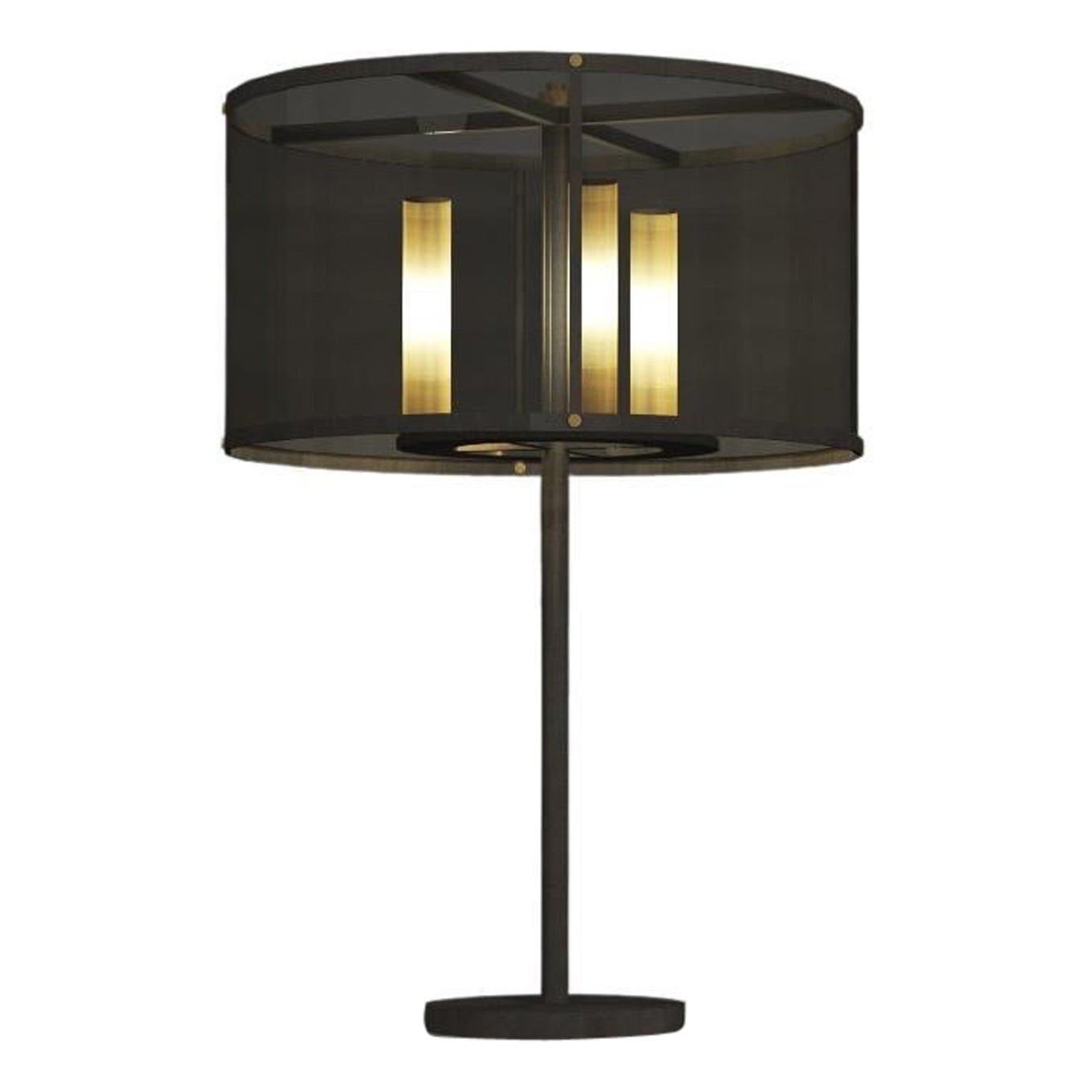 Imagin Industrial Table Lamp in Antique Bronze and Antique Brass For Sale
