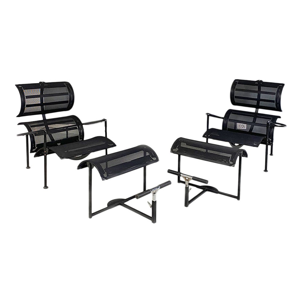 Italian Modern Black Signorina Chan Armchairs by Carlo Forcolini for Alias, 1986 For Sale