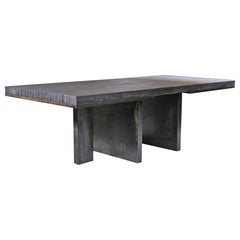 Modern Black  Dining Table in Japanese Marble and Steel by Arno Declercq