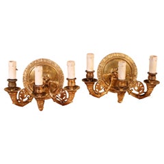 Antique Pair of Empire Style Wall Lights