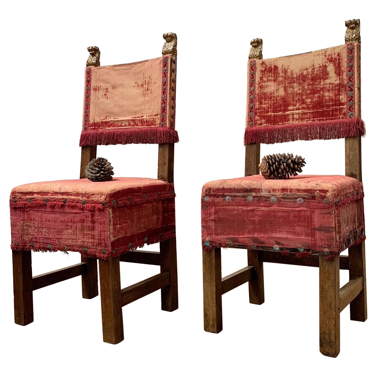 Pair of Seventeenth Century Italian Chairs For Sale