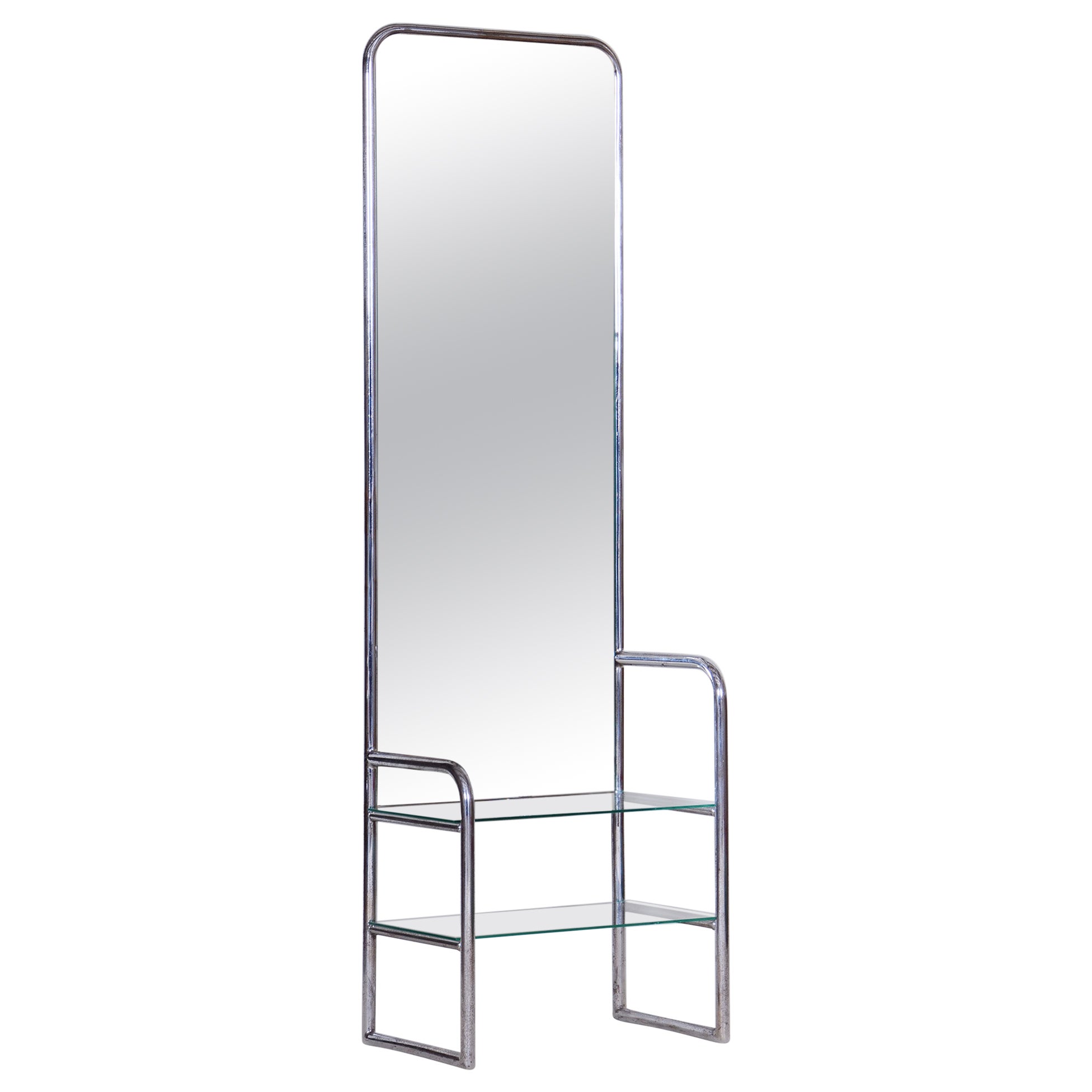 Bauhaus Dressing Mirror by Mucke-Melder, Chrome-Plated Steel, Czechia, 1930s