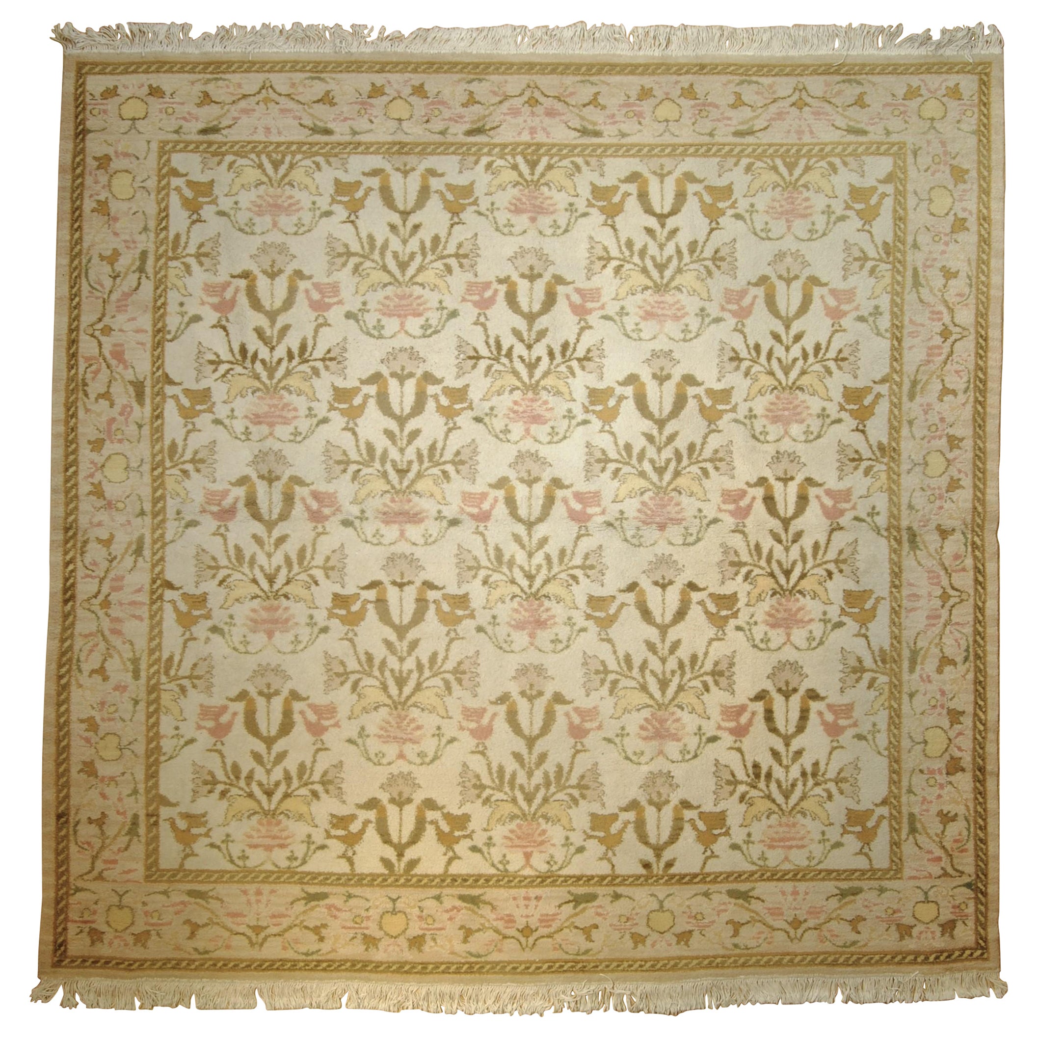 Savonnerie Square Carpet Spain Early 20th Century For Sale