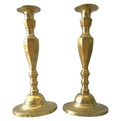 Pair of 1950s Brass Candle Stick Holders