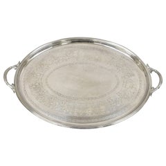 Antique Wilson & Sharp Edinburgh England Silver Plated Oval Tray Serving Platter
