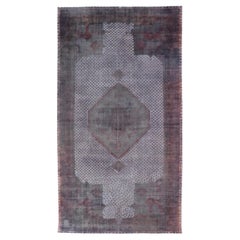 Oushak turco antiguo muy grande con medallón geométrico  12'10 x 22'10