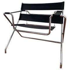 D4 Klappstuhl Marcel Breuer für Tecta aus schwarzem Eisengarn -1980