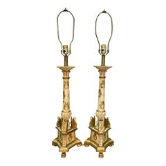 Fratelli Paoletti Giltwood Swan Form Table Lamps