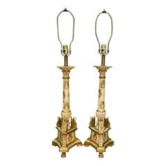 Fratelli Paoletti Giltwood Swan Form Table Lamps
