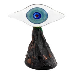 Vintage Daisuke Shintani Blown Glass Eye Sculpture