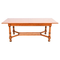 Retro Baker Furniture French Country Maple Harvest Farm Dining Table