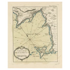 Carte ancienne de la baie de Brusc, France