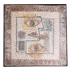 Late 20th Century Italian Abstract Mosaic Tile, Framed
