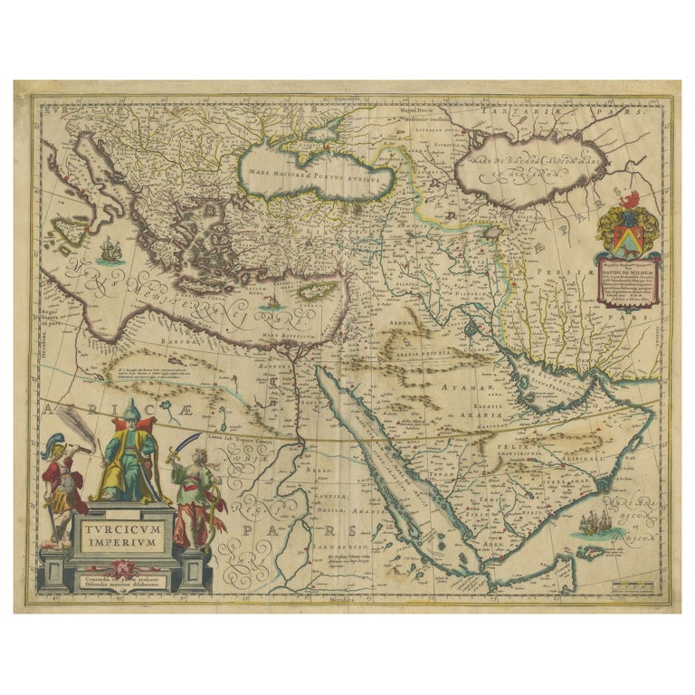Antique Map of the Ottoman Empire, centred on Cyprus For Sale at 1stDibs