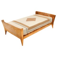 Daybed Louis XVI Style in Copper Clad on Teak Wood, Daybed by Paul Mathieu