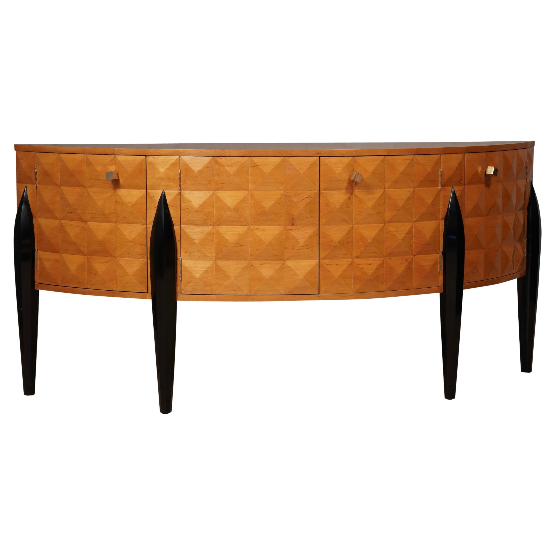 Midcentury Demilune Cherry Wood Sideboard, 1970 For Sale at 1stDibs