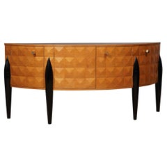 Midcentury Demilune Cherry Wood Sideboard, 1970