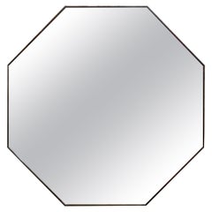 Italian Modern Octagonal Brass Mirror