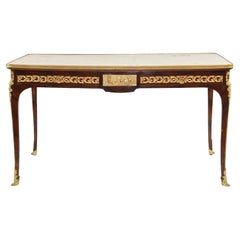 19th Century French Marble Top Writing Table/Desk with Ormolu Mounts