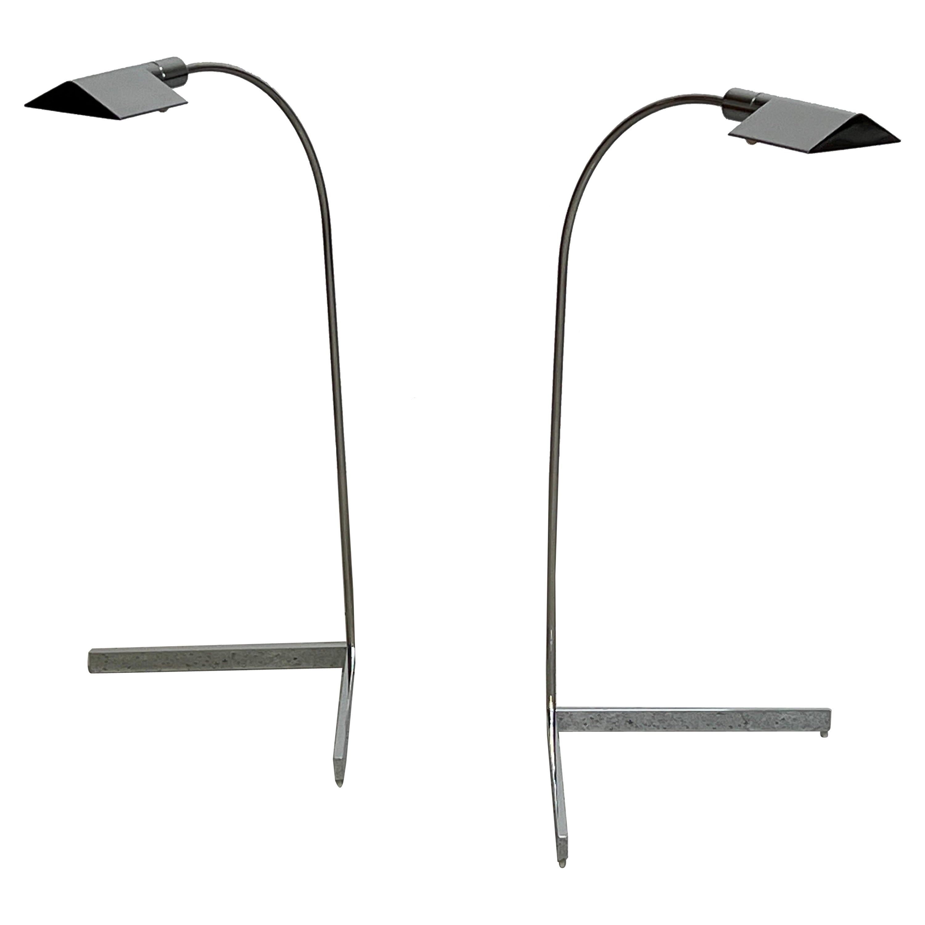 Pair of Cedric Hartman Chrome Floor Lamps