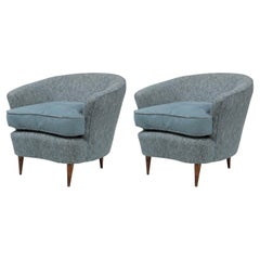 Pair of Midcentury Italian Gio Ponti Style Tub Chairs, Attr. Casa E Giardino