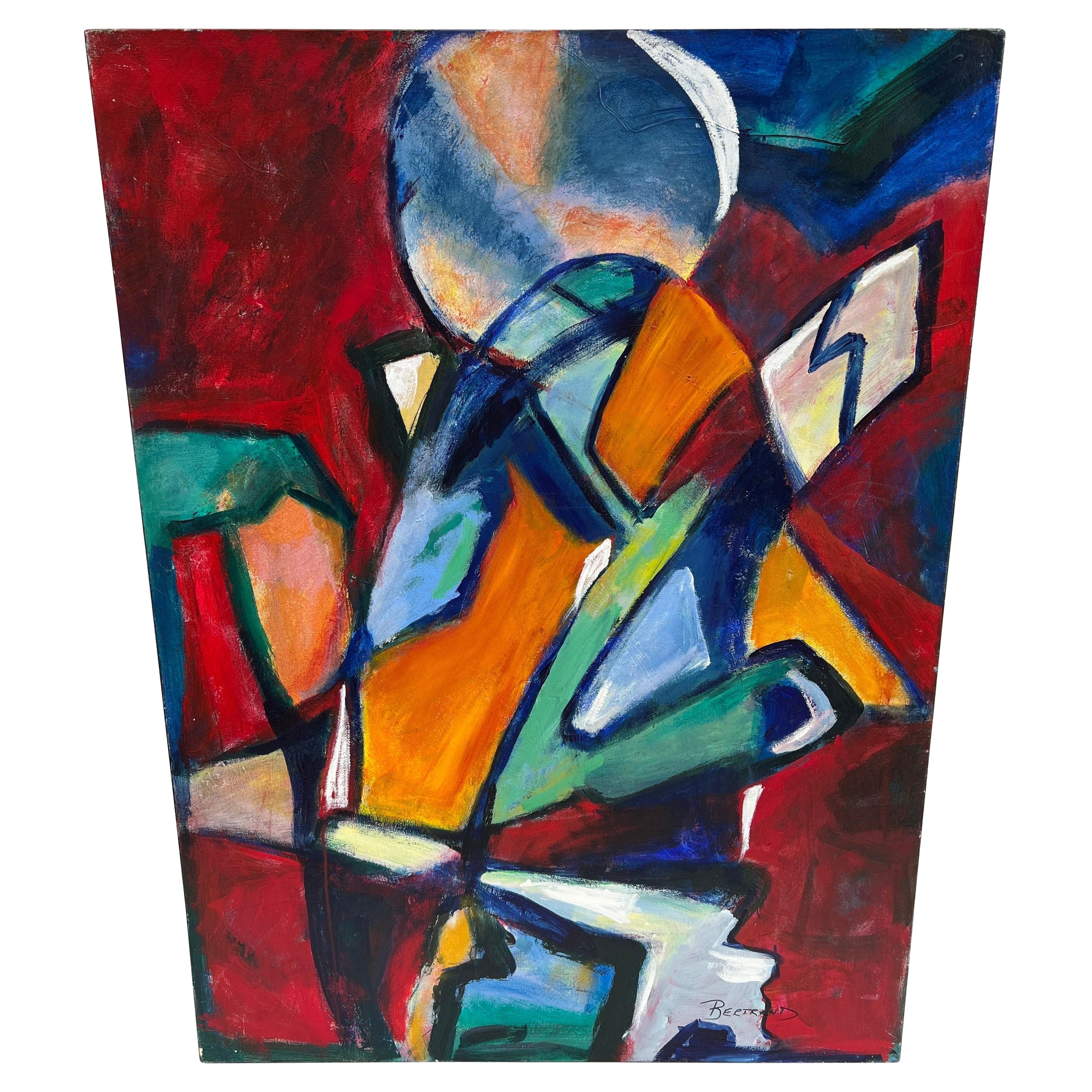 Große bunte Mid Century Abstrakt von Carol Bertrand