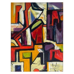 Large Carol Bertrand Colorful Post Modern Abstract