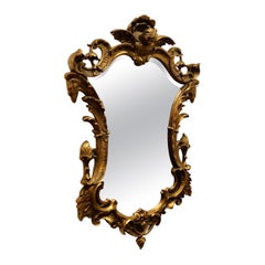 Vintage Shaped Rococo Style Gilt Wall Mirror