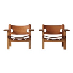 Pair of Borge Mogensen Spanish Chairs, Denmark