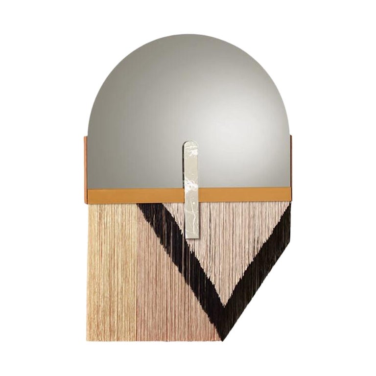 Souk Mirror Black, Estremoz White with Gris Mirror and Satin Brass For Sale