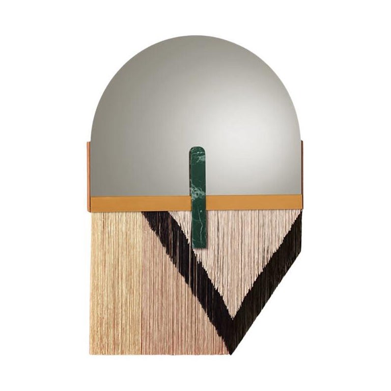 Souk Mirror Black, Guatemala Green with Gris Mirror and Satin Brass For Sale