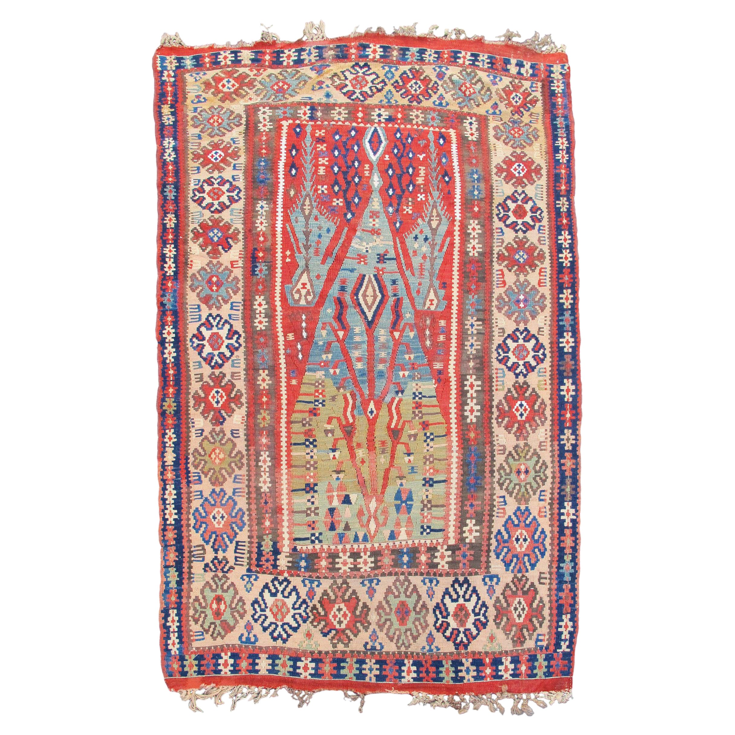 Antiguo Kilim Bayburt de Anatolia, Siglo XIX