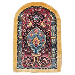 Antique Lavar Kirman Mat, Early 20th Century