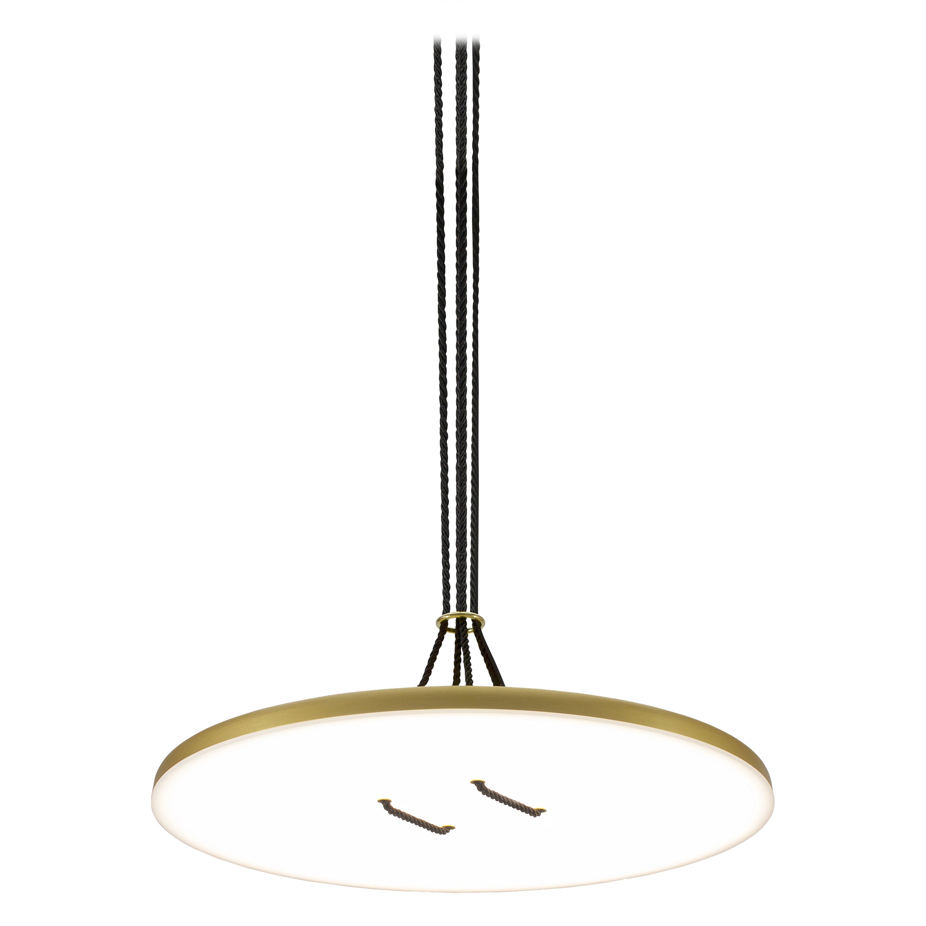 Contemporary Gold Pendant Lamp 'Button' For Sale