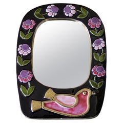 Mithé Espelt Ceramic Mirror, circa 1960, France