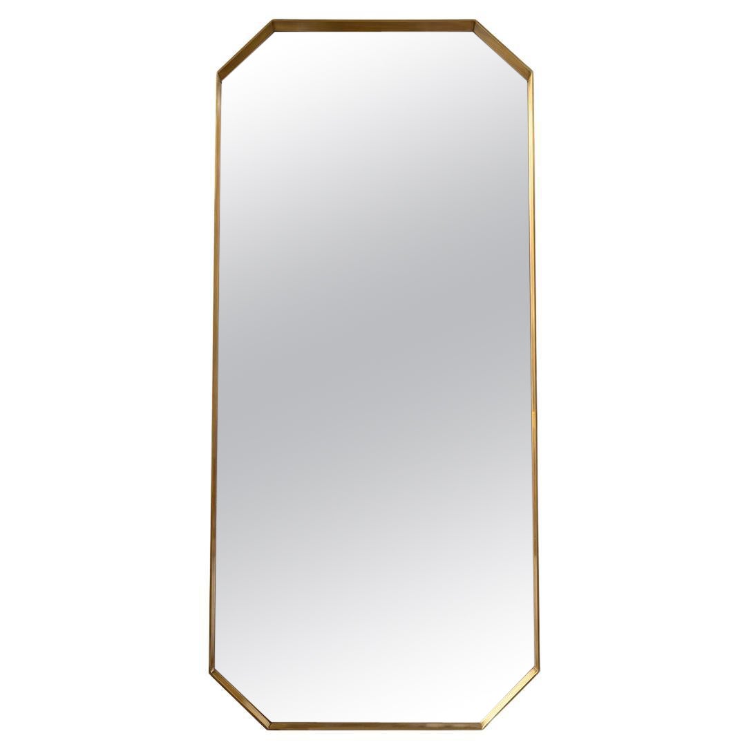 Cut Brass Full Length Mirror For Sale