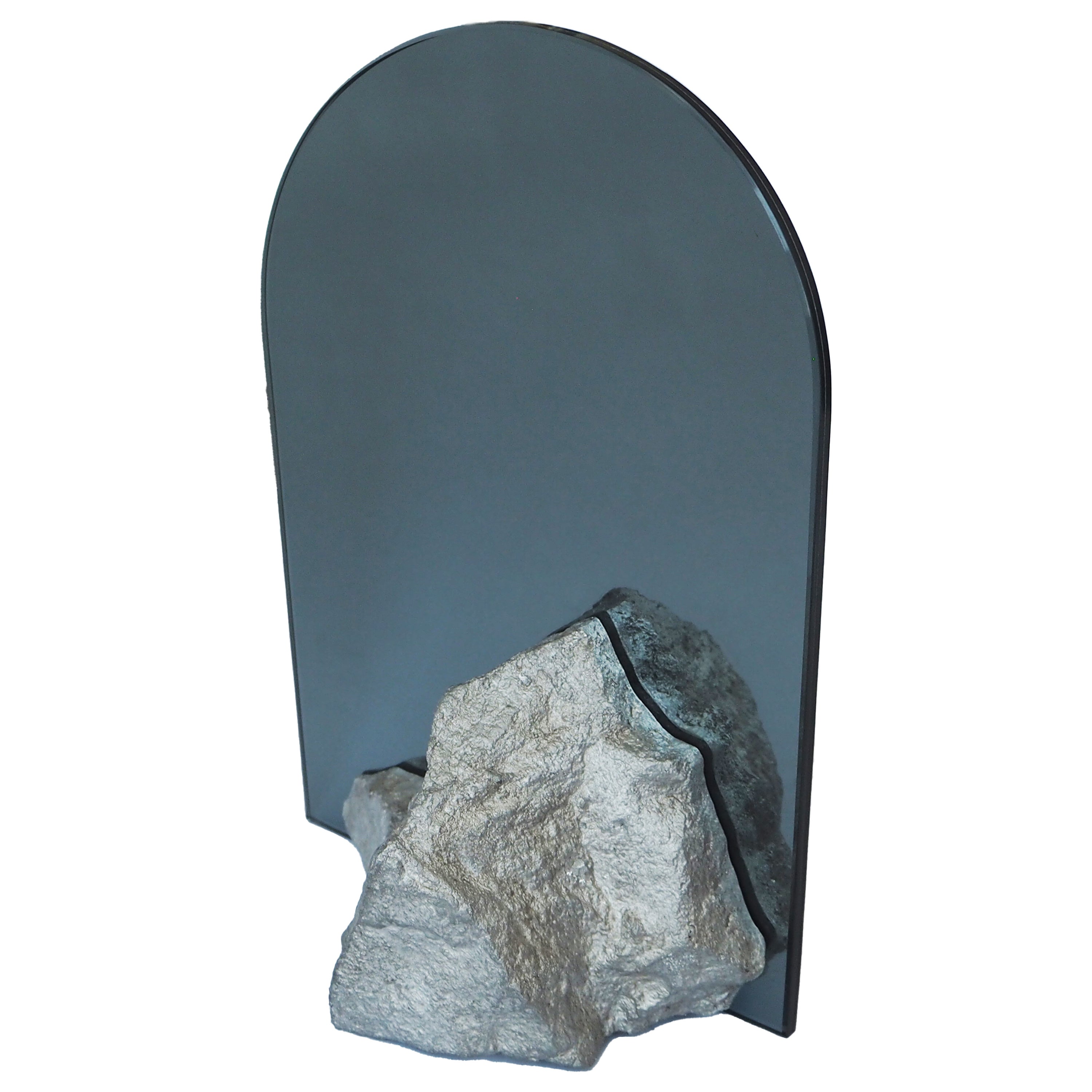 Stone mirror in aluminium by Desia Ava For Sale