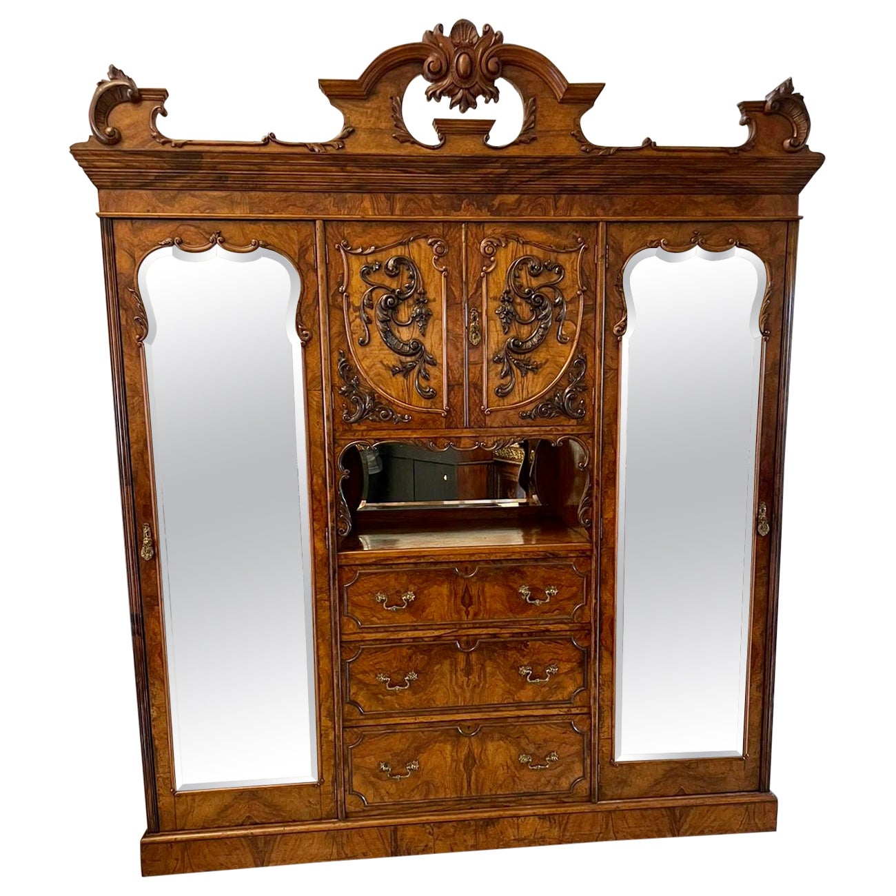 Antique Burr Walnut and Sycamore Wardrobe at 1stDibs antique walnut