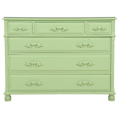 French Style Chest of Drawers in Sage Green