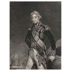 Original Antique Print, Portrait of Lord Nelson, circa 1850