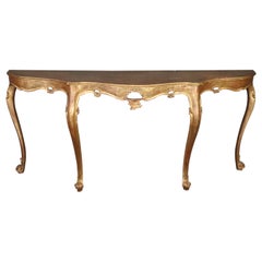 Vintage Gold Leaf Gilded Delicately Designed Italian Louis XV Rococo Console Table