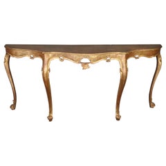 Gold Leaf Gilded Delicately Designed Italian Louis XV Rococo Console Table