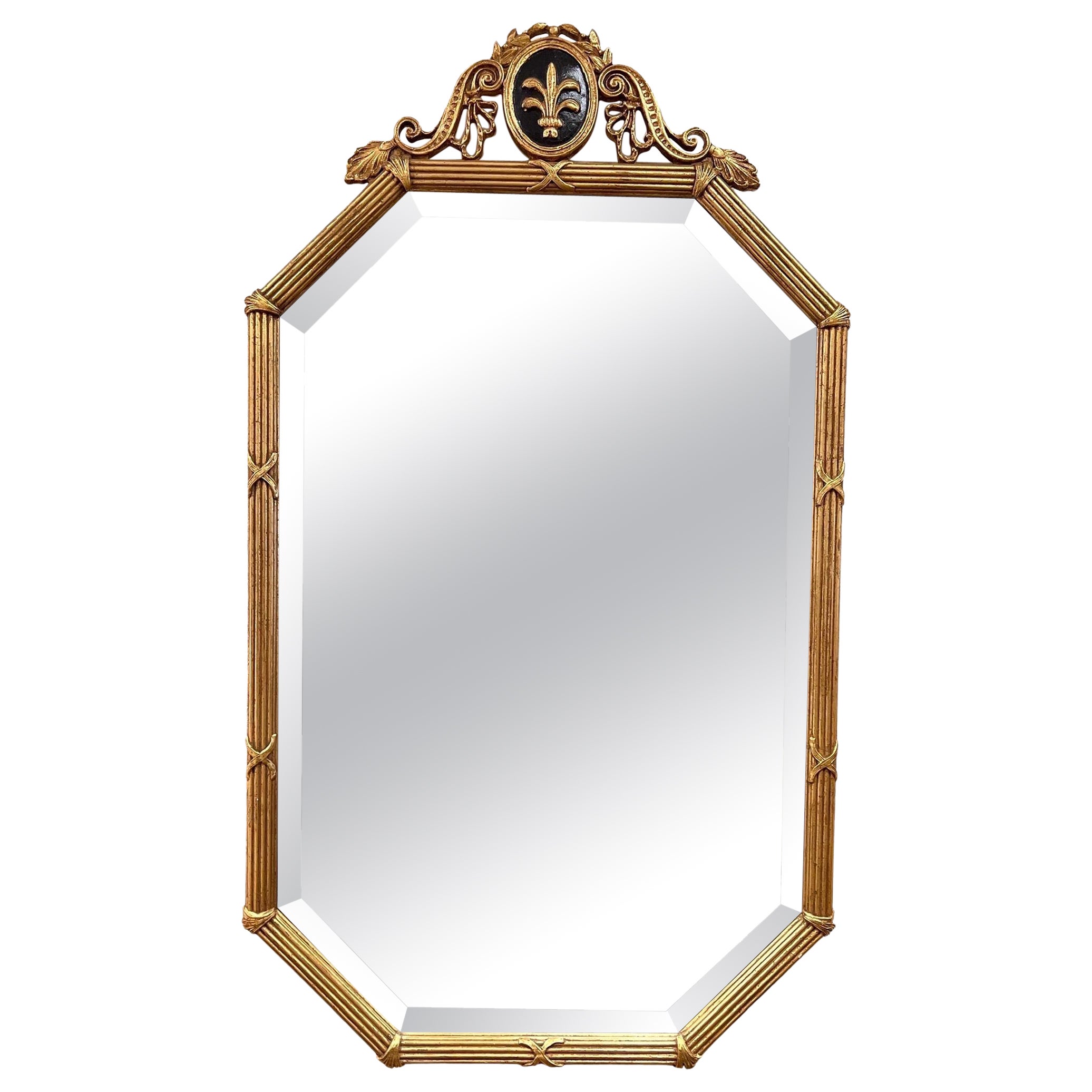 Signed Midcentury Labarge Giltwood Wall Mirror For Sale